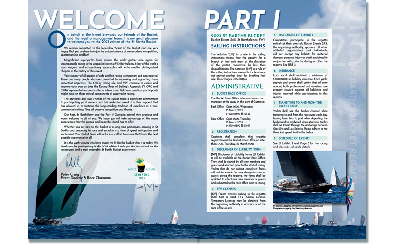 2023 St Barths Sailing Instructions pages 2-3.
